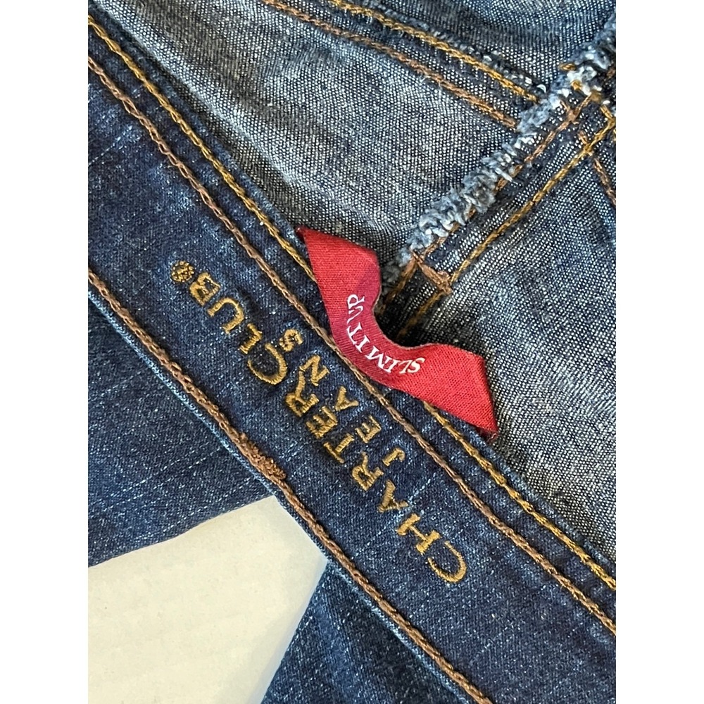Charter Club Jeans Women 34 Blue Straight Leg Mid Rise Classic Denim Stretch - Picture 10 of 13